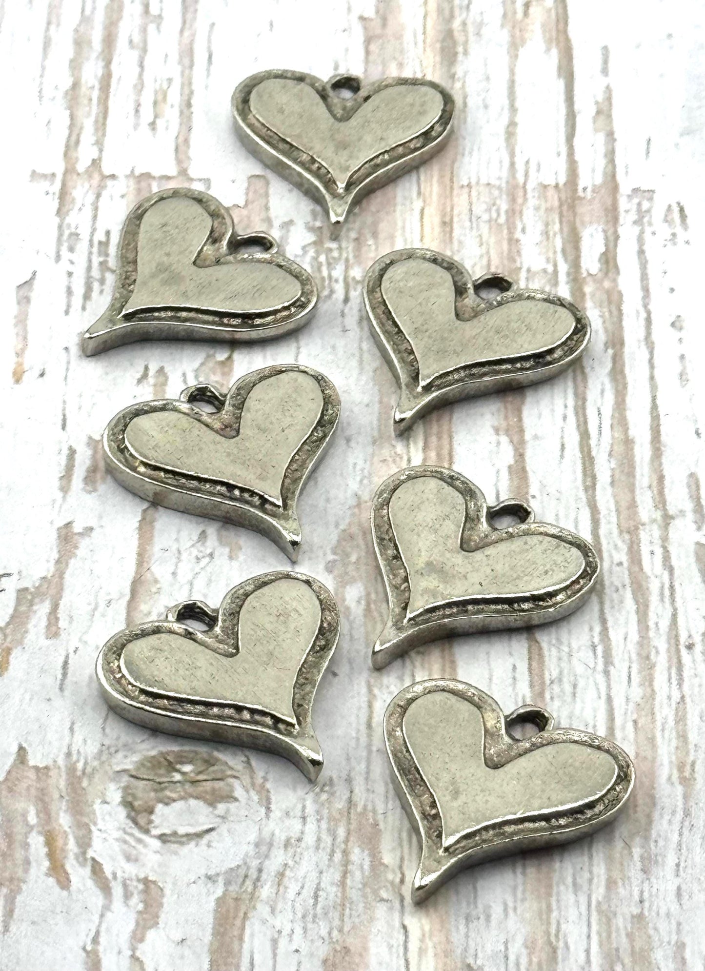 Boho Heart Charm, Antiqued Pewter - PT367
