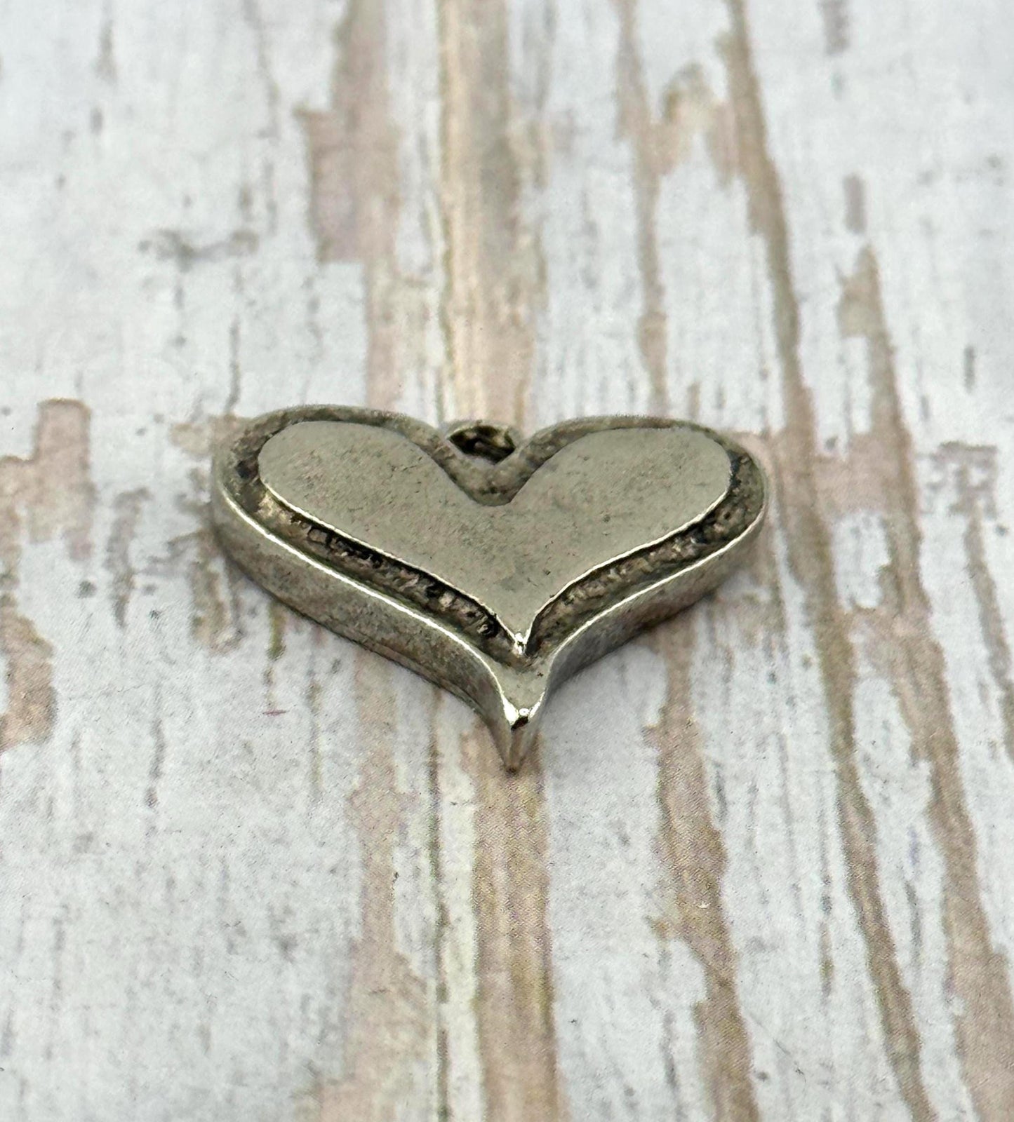 Boho Heart Charm, Antiqued Pewter - PT367