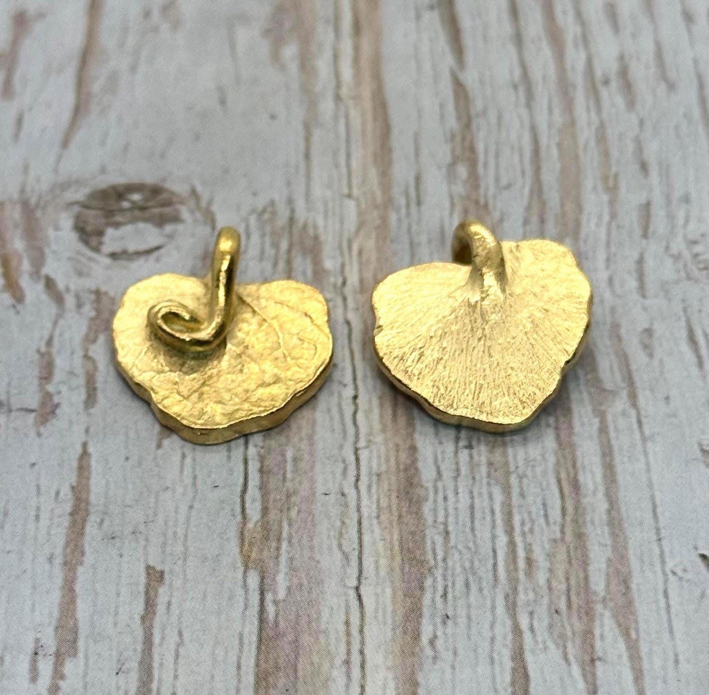 Lemon Balm Leaf Pendant, Satin 18k Gold Plated - ST189