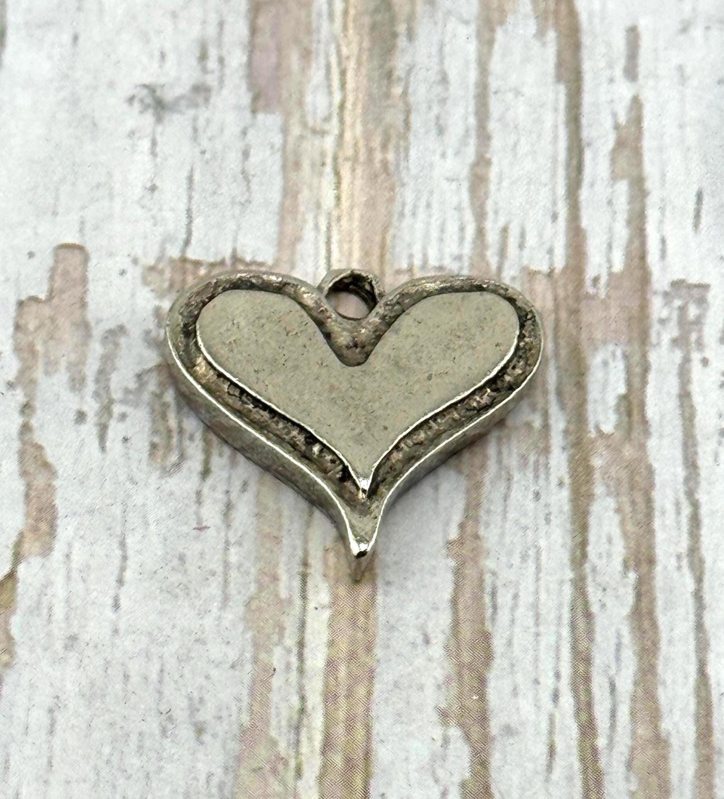 Boho Heart Charm, Antiqued Pewter - PT367