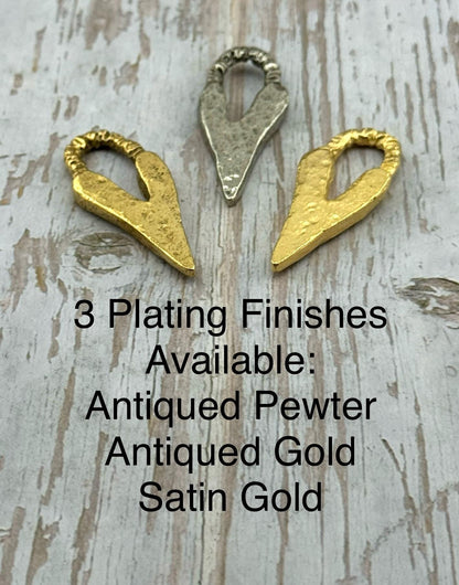 Hammered Heart Pendant, Antiqued Pewter - PT469