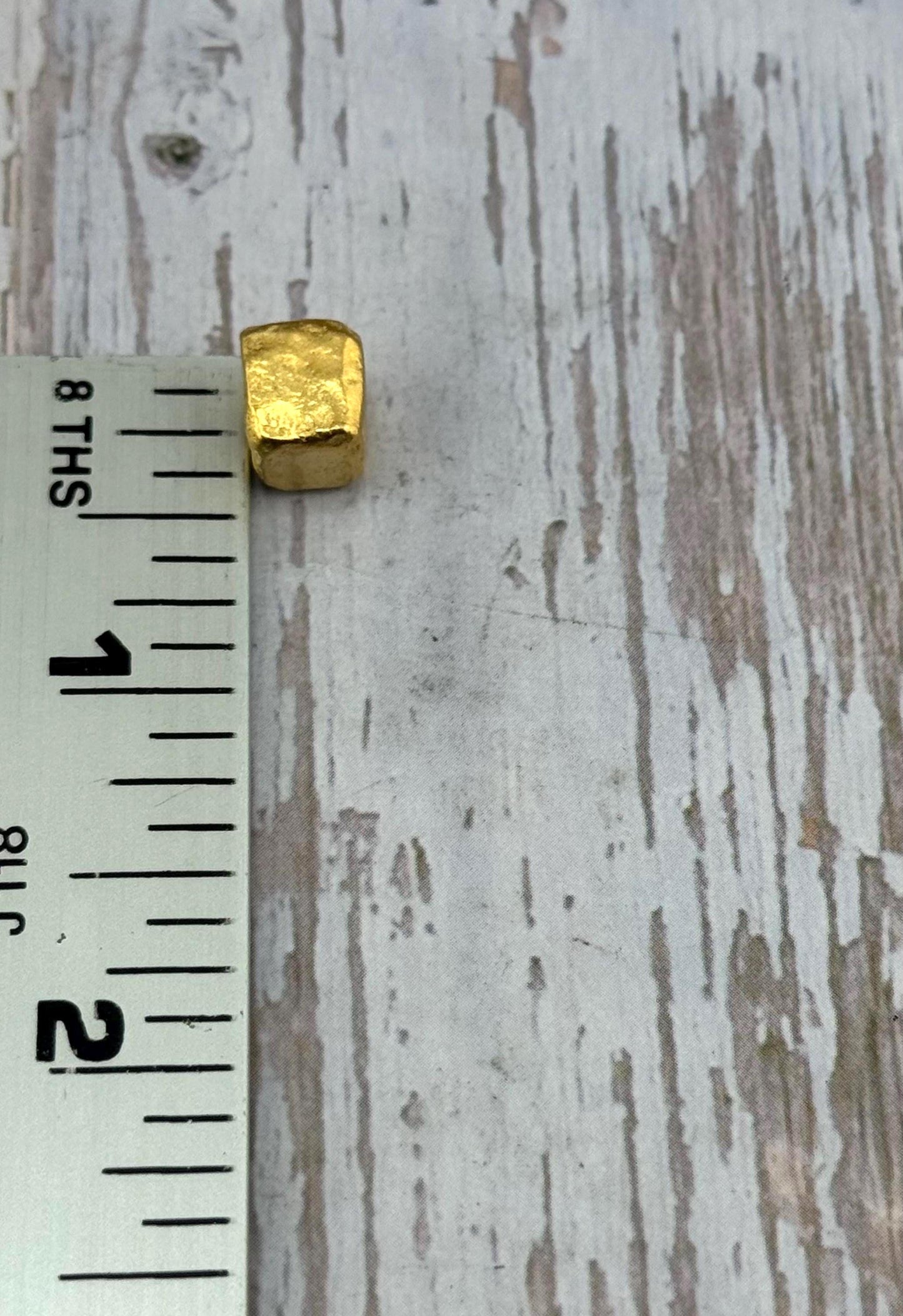 Square Artisan Spacer Beads, Satin 18k Gold Plated - ST277