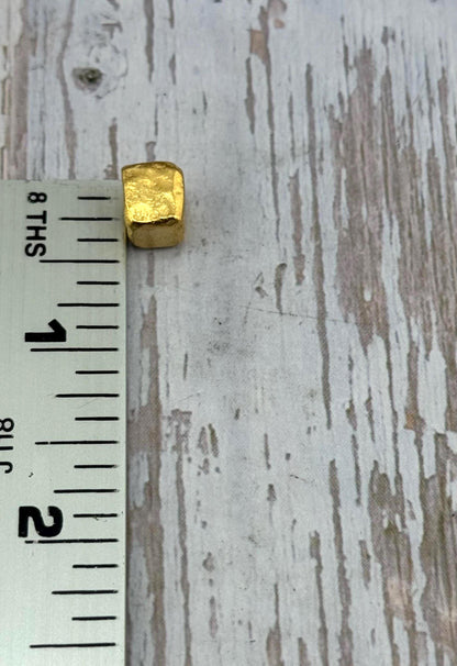 Square Artisan Spacer Beads, Satin 18k Gold Plated - ST277