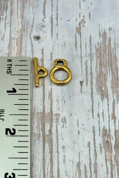 Fermoir à bascule rond, plaqué or 18 carats vieilli - AG171
