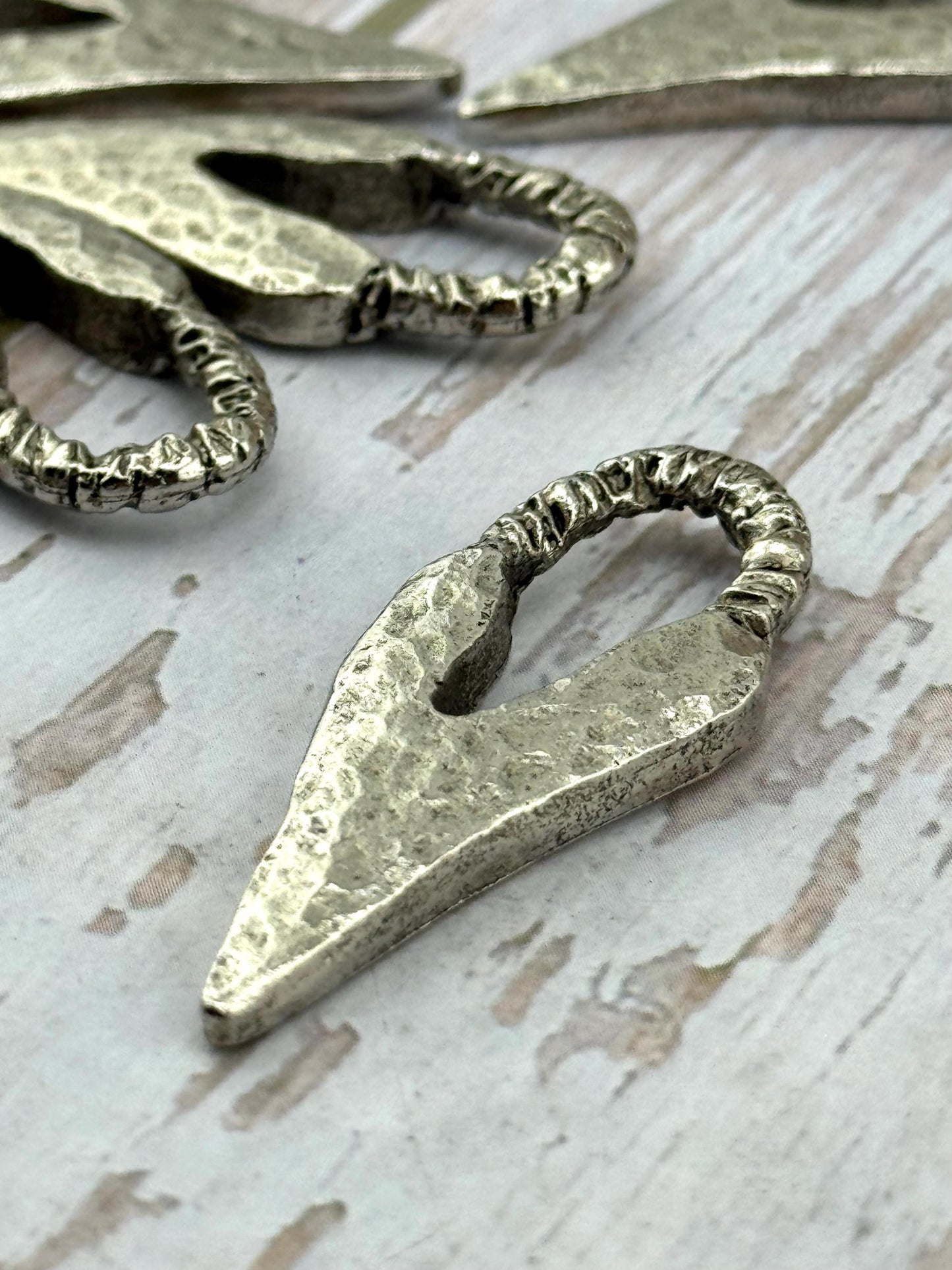 Hammered Heart Pendant, Antiqued Pewter - PT469