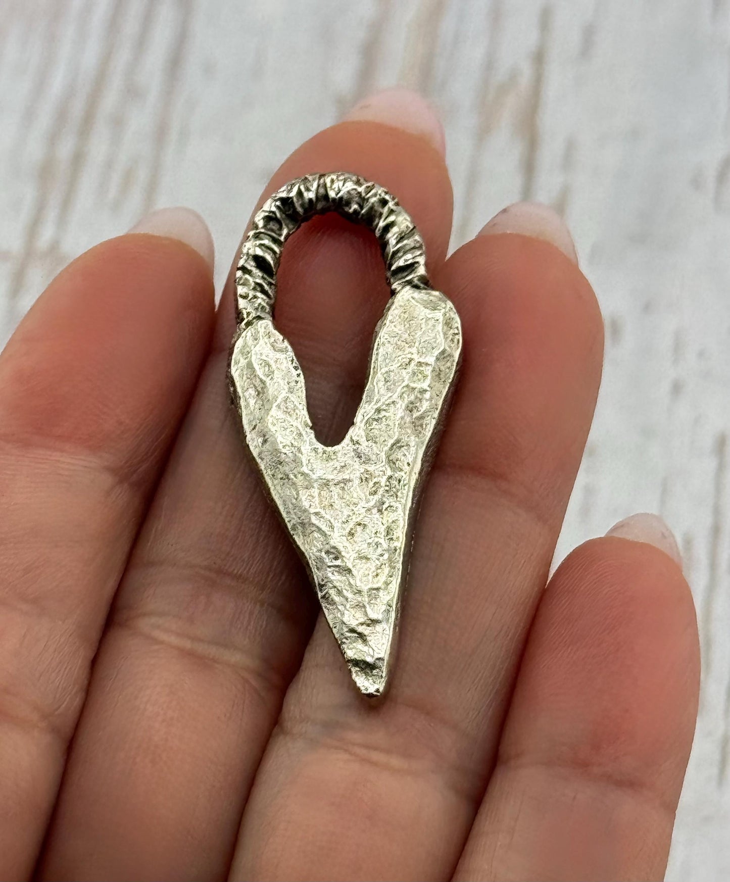 Hammered Heart Pendant, Antiqued Pewter - PT469