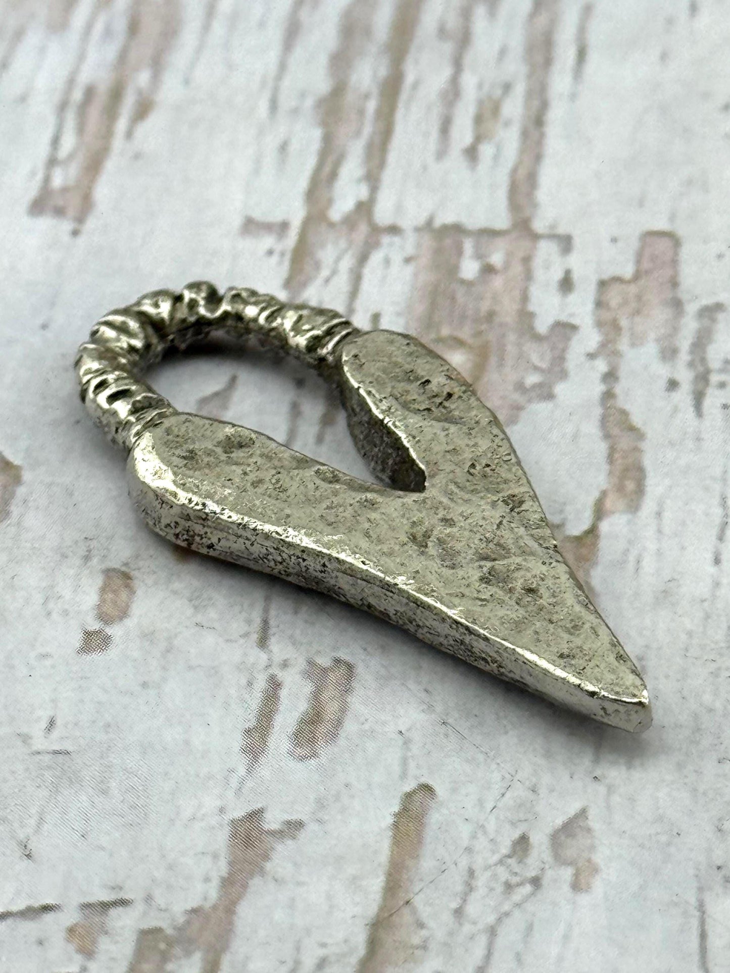 Hammered Heart Pendant, Antiqued Pewter - PT469