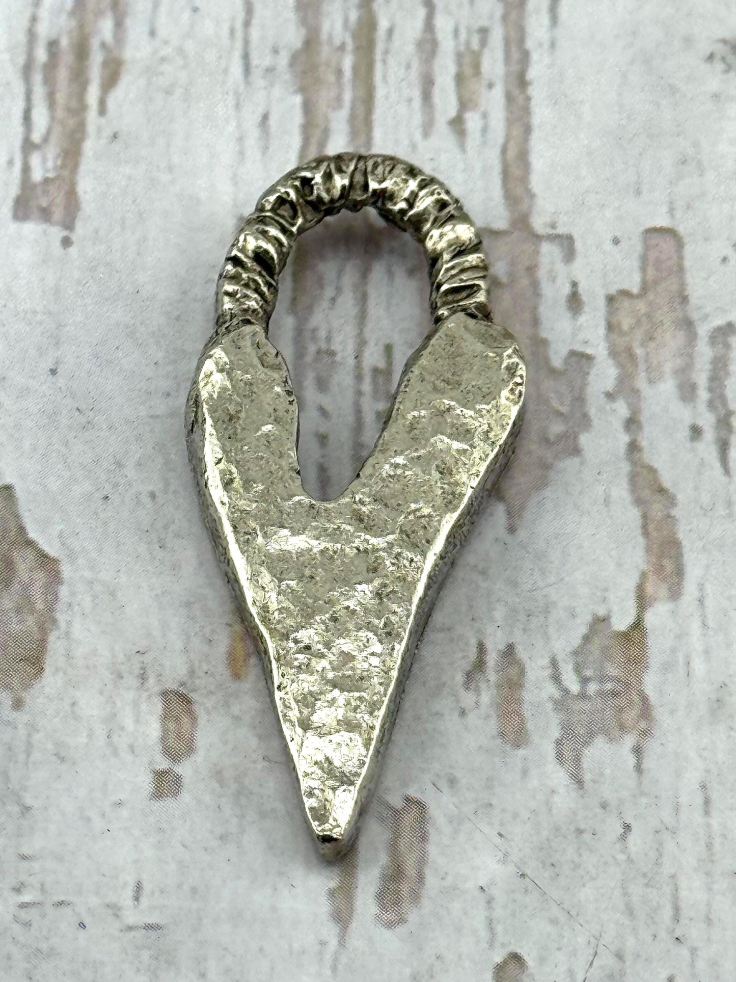 Hammered Heart Pendant, Antiqued Pewter - PT469