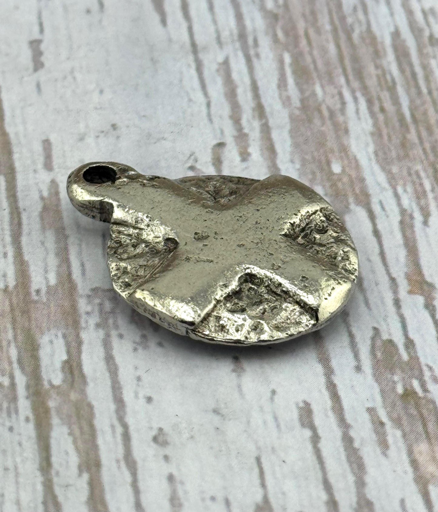 Double-sided Cross and Heart Pendant, Antiqued Pewter - PT467