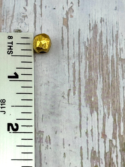 Cuentas espaciadoras redondas artesanales, bañadas en oro de 18k envejecido - AG141