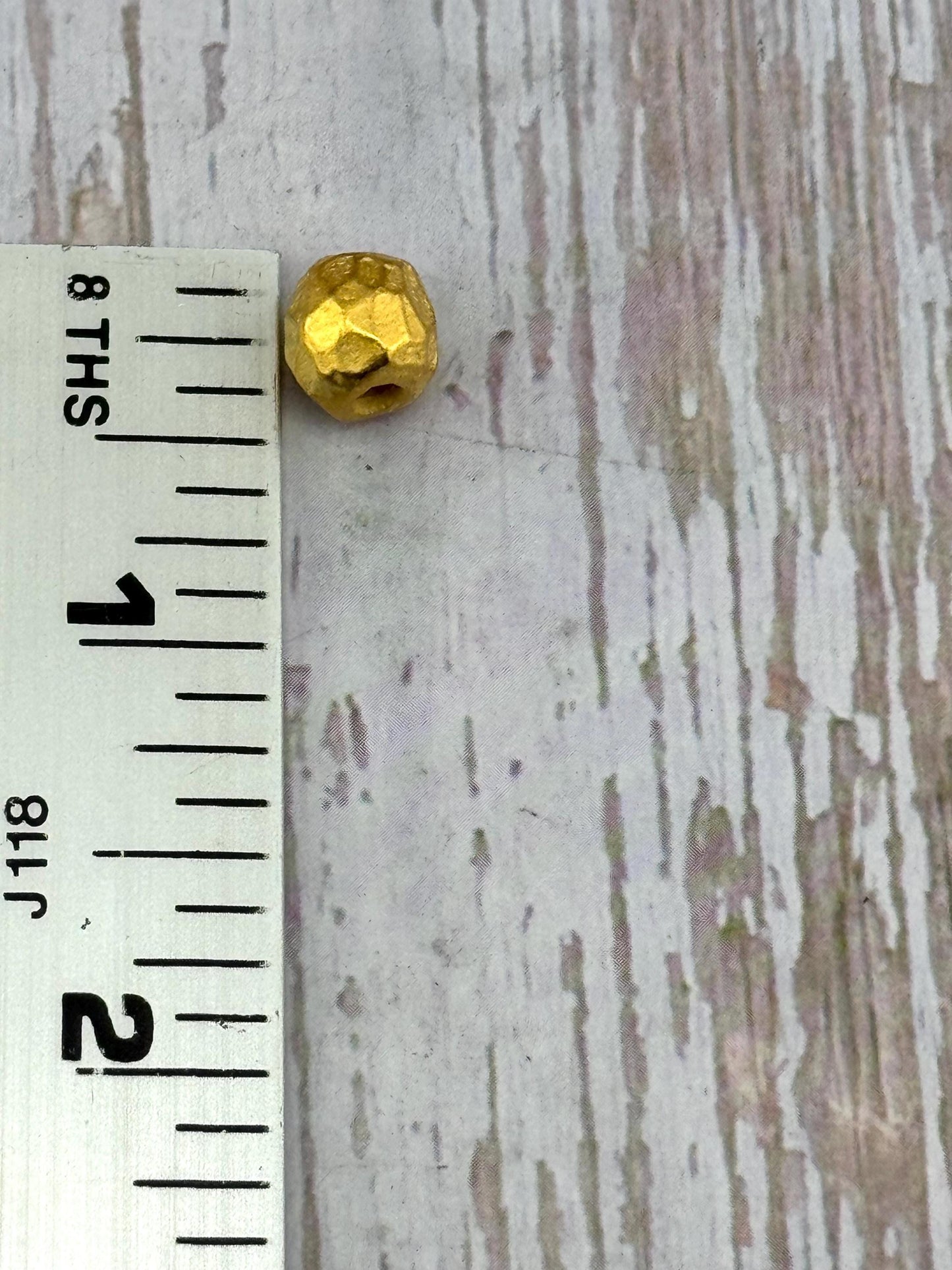 Cuentas espaciadoras redondas artesanales, bañadas en oro de 18k satinado - ST321