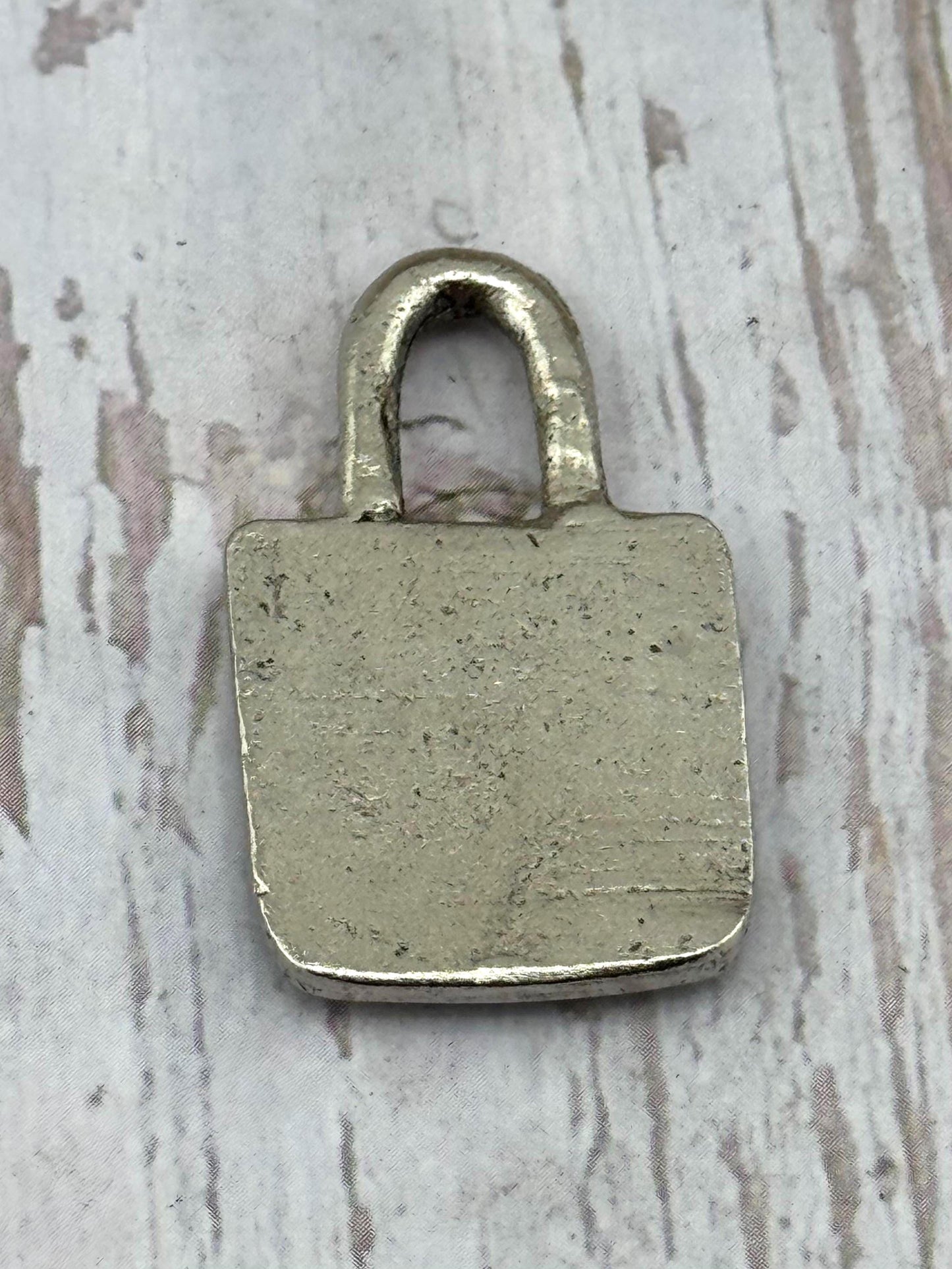 Pendentif Cœur Cadenas Massif, Étain Vieilli - PT475