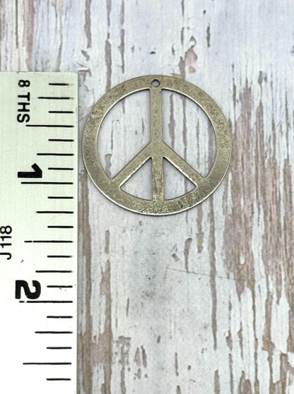 Lightweight Large Peace Sign Pendant, Antiqued Pewter - PT632