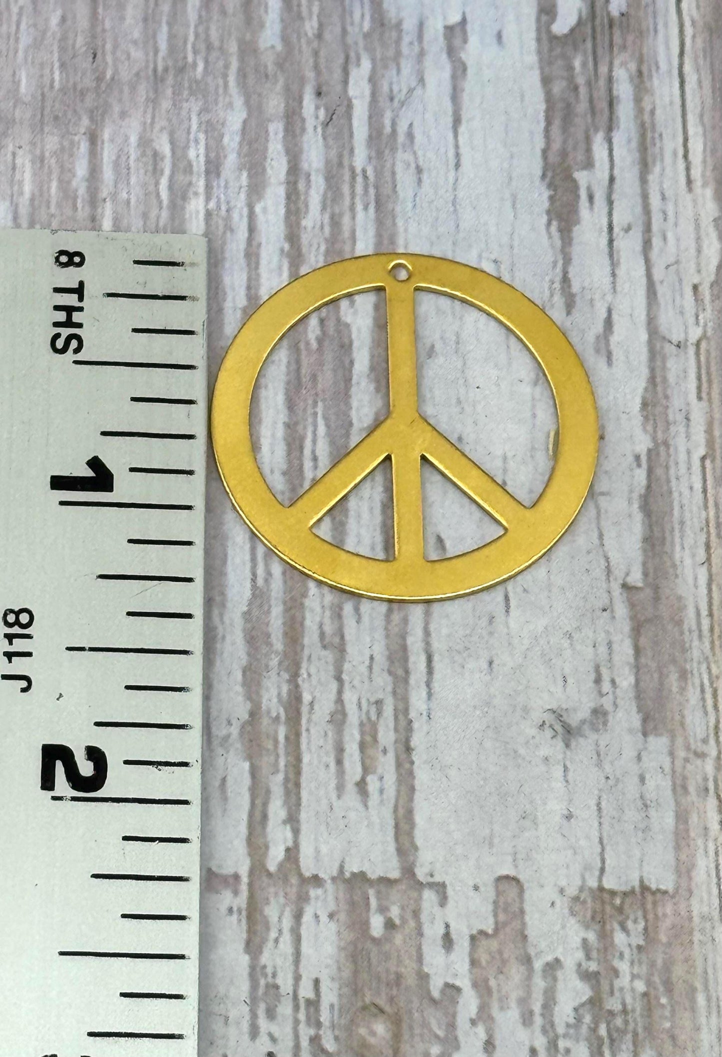 Lightweight Peace Sign Pendant, Satin 18k Gold Plated - ST603