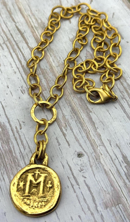 Large Oval Textured Cable Chain, Antiqued Gold Plated - G104-CH