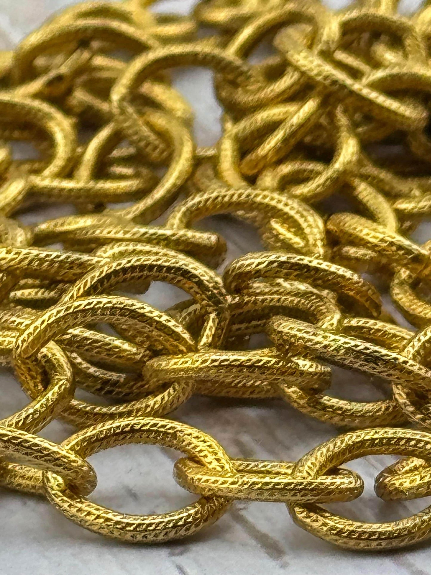 Large Oval Textured Cable Chain, Antiqued Gold Plated - G104-CH