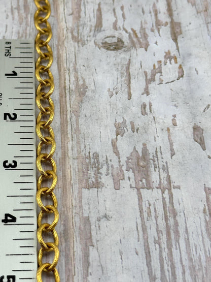 Large Oval Textured Cable Chain, Antiqued Gold Plated - G104-CH