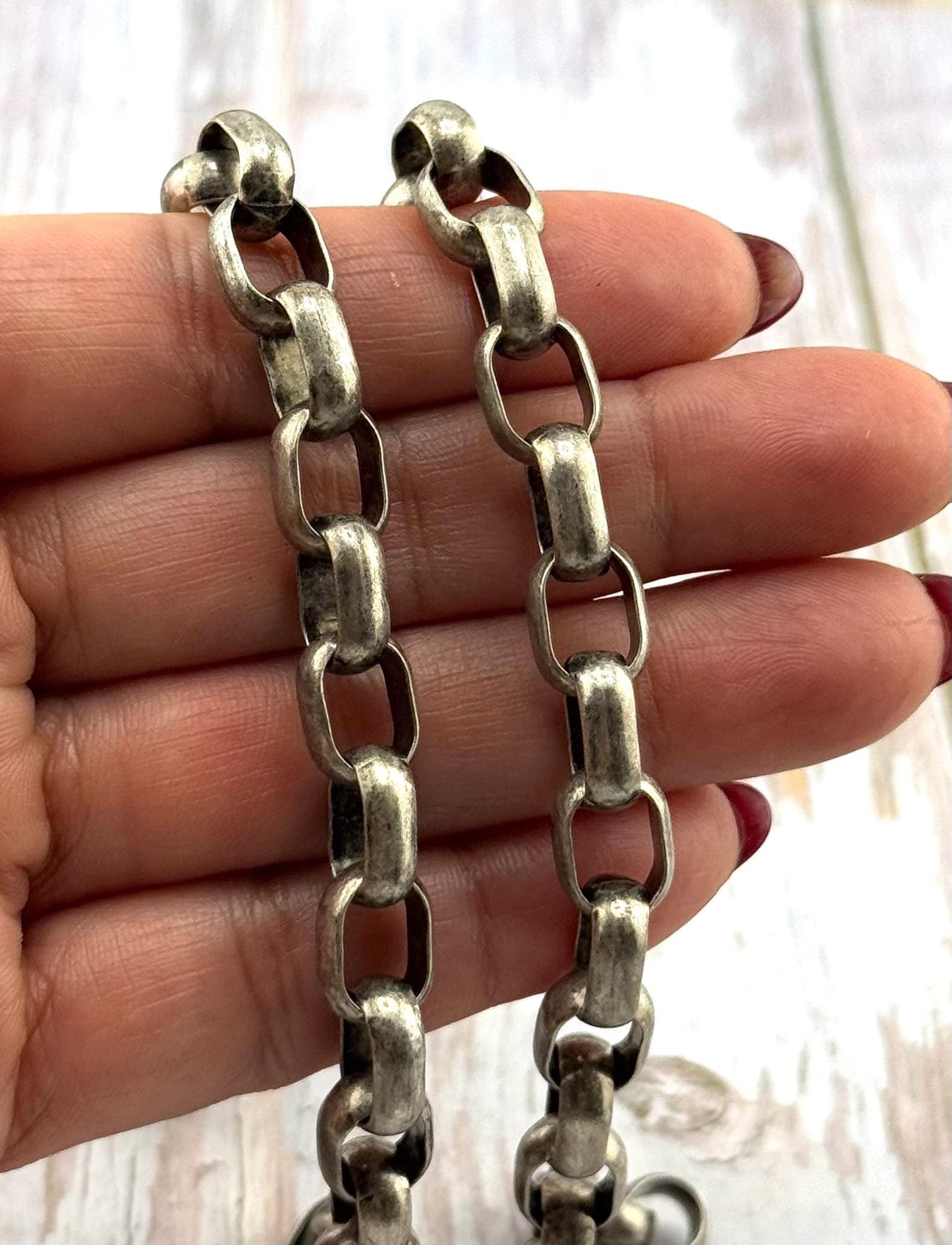 Chunky Oval Link Chain, Antiqued Pewter - P020-CH