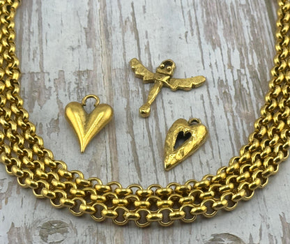 6.8mm Rolo Chain, Antiqued 18k Gold Plated - G119-CH