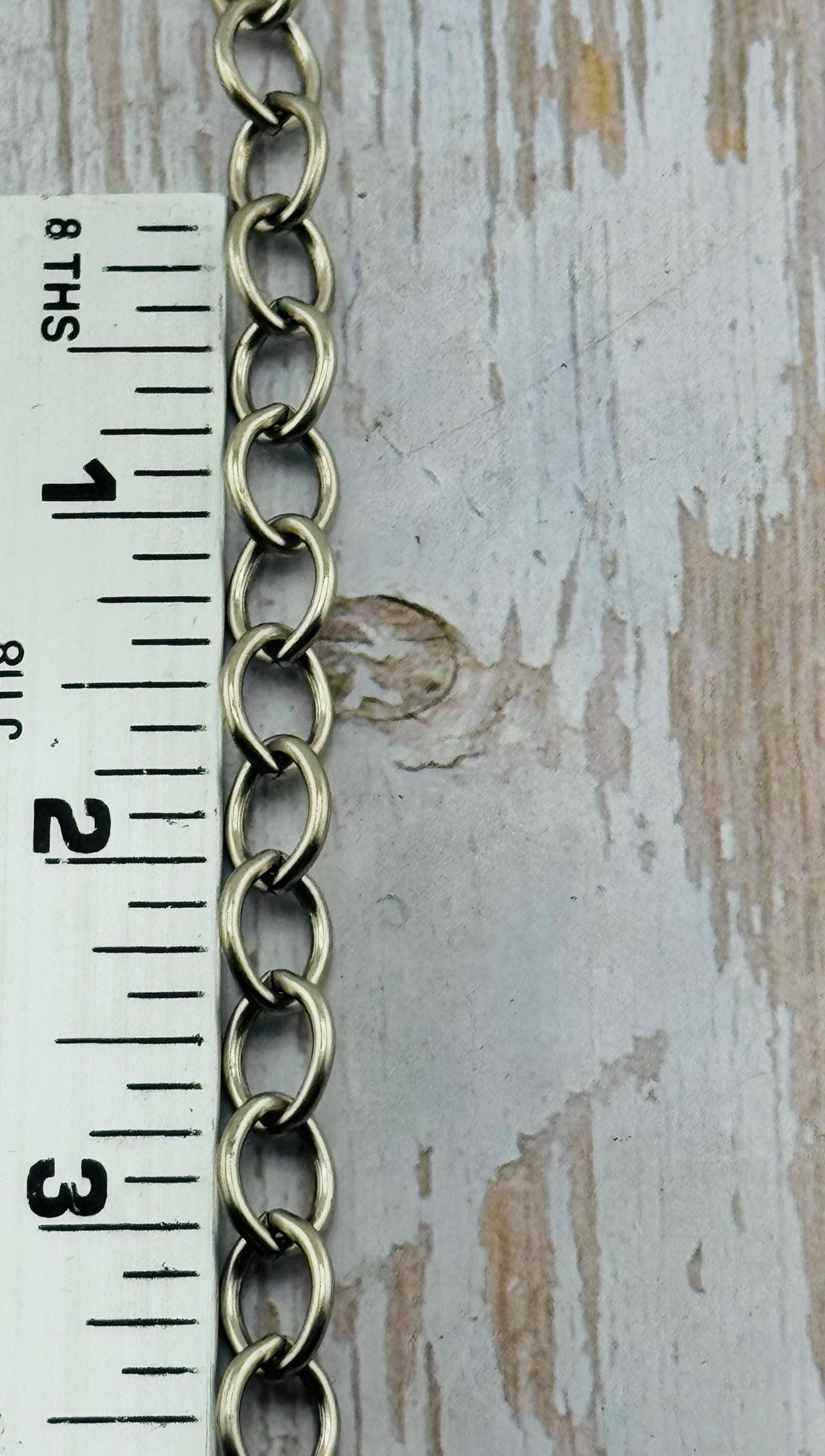 Grosse chaîne 11x9mm, plaqué étain vieilli - P016-CH