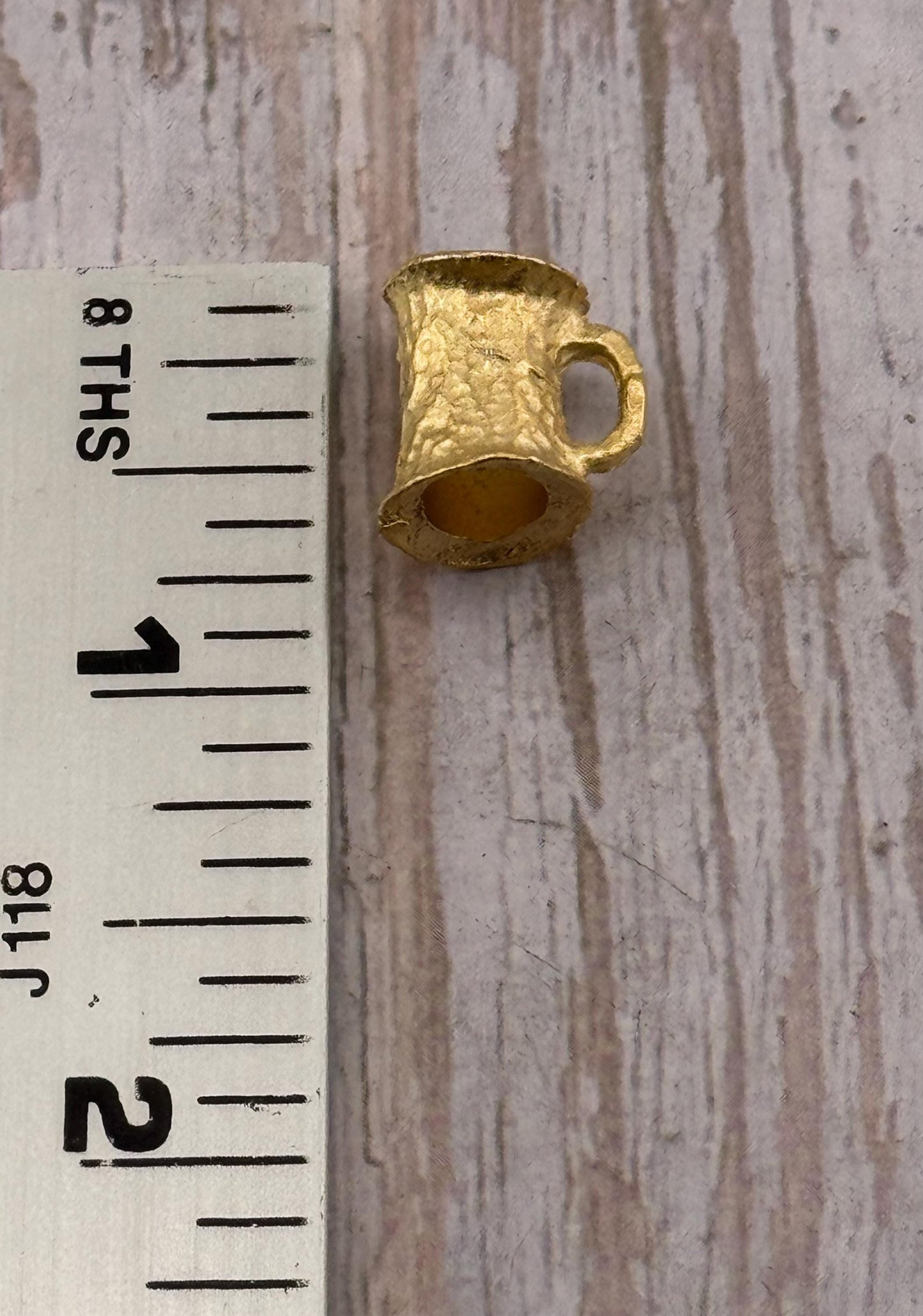 Bélière tube martelé, plaqué or 18 carats satiné - ST330