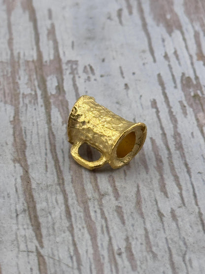 Bélière tube martelé, plaqué or 18 carats satiné - ST330