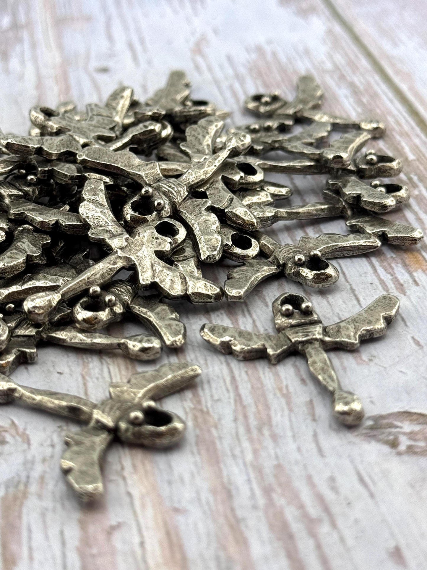 Artisan Dragonfly Charm, Antiqued Pewter - PT482