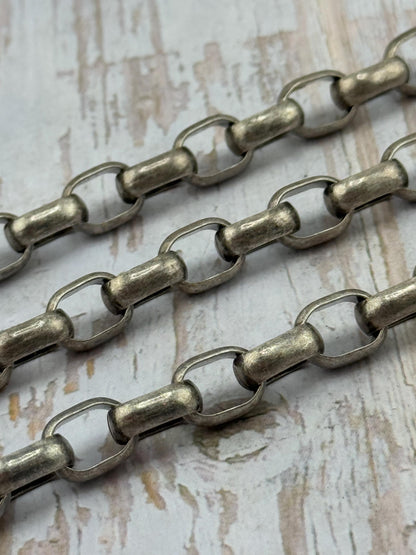 Chunky Oval Link Chain, Antiqued Pewter - P020-CH