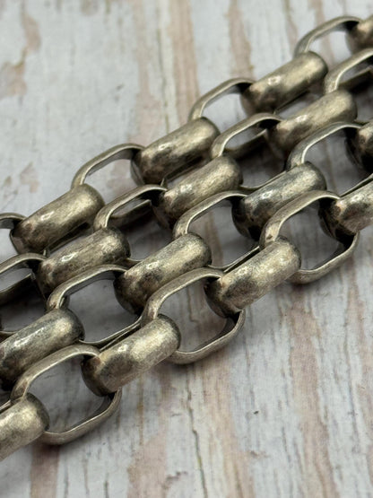 Chunky Oval Link Chain, Antiqued Pewter - P020-CH