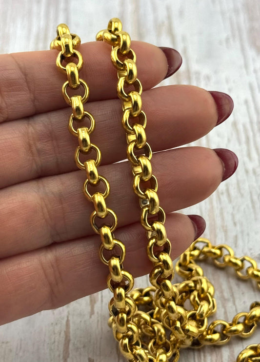 6.8mm Rolo Chain, Antiqued 18k Gold Plated - G119-CH