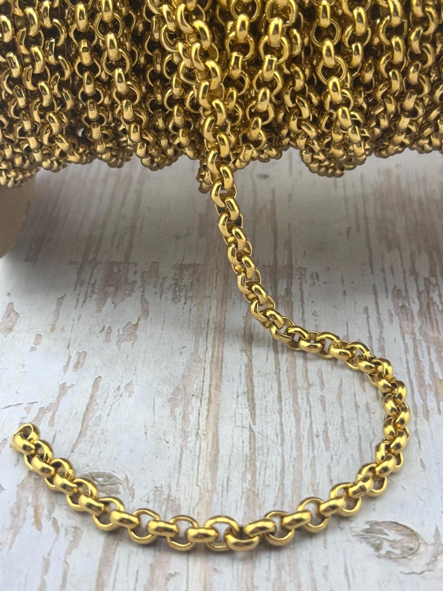 6.8mm Rolo Chain, Antiqued 18k Gold Plated - G119-CH