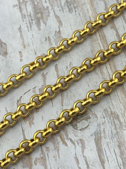 6.8mm Rolo Chain, Antiqued 18k Gold Plated - G119-CH