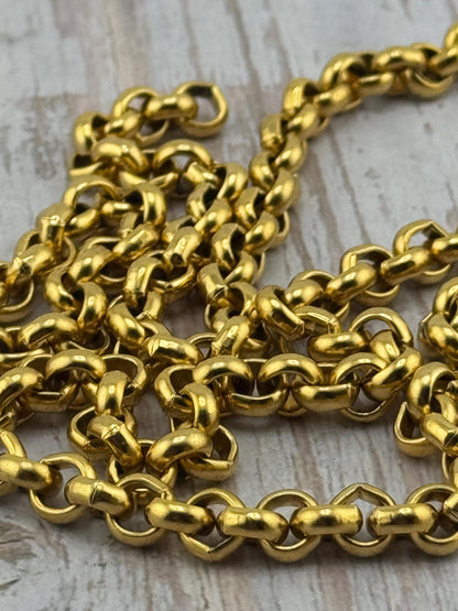 6.8mm Rolo Chain, Antiqued 18k Gold Plated - G119-CH