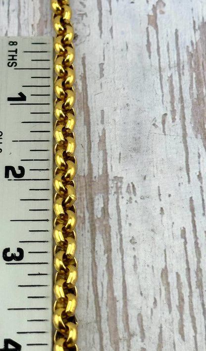6.8mm Rolo Chain, Antiqued 18k Gold Plated - G119-CH