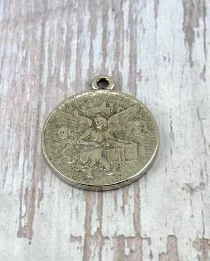 Colgante de Moneda Ángel y Águila (réplica), Peltre Envejecido - PT540