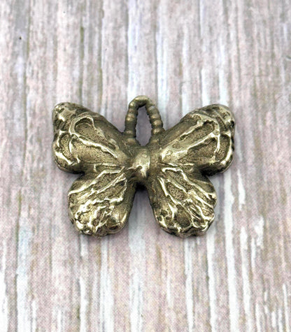 Rustic Large Butterfly Charm, Antiqued Pewter - PT471