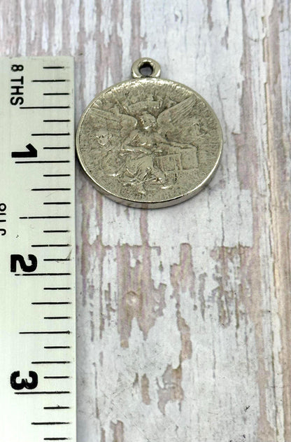 Colgante de Moneda Ángel y Águila (réplica), Peltre Envejecido - PT540
