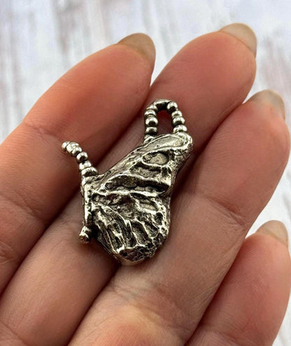 Butterfly Wing Charm, Antiqued Pewter - PT476
