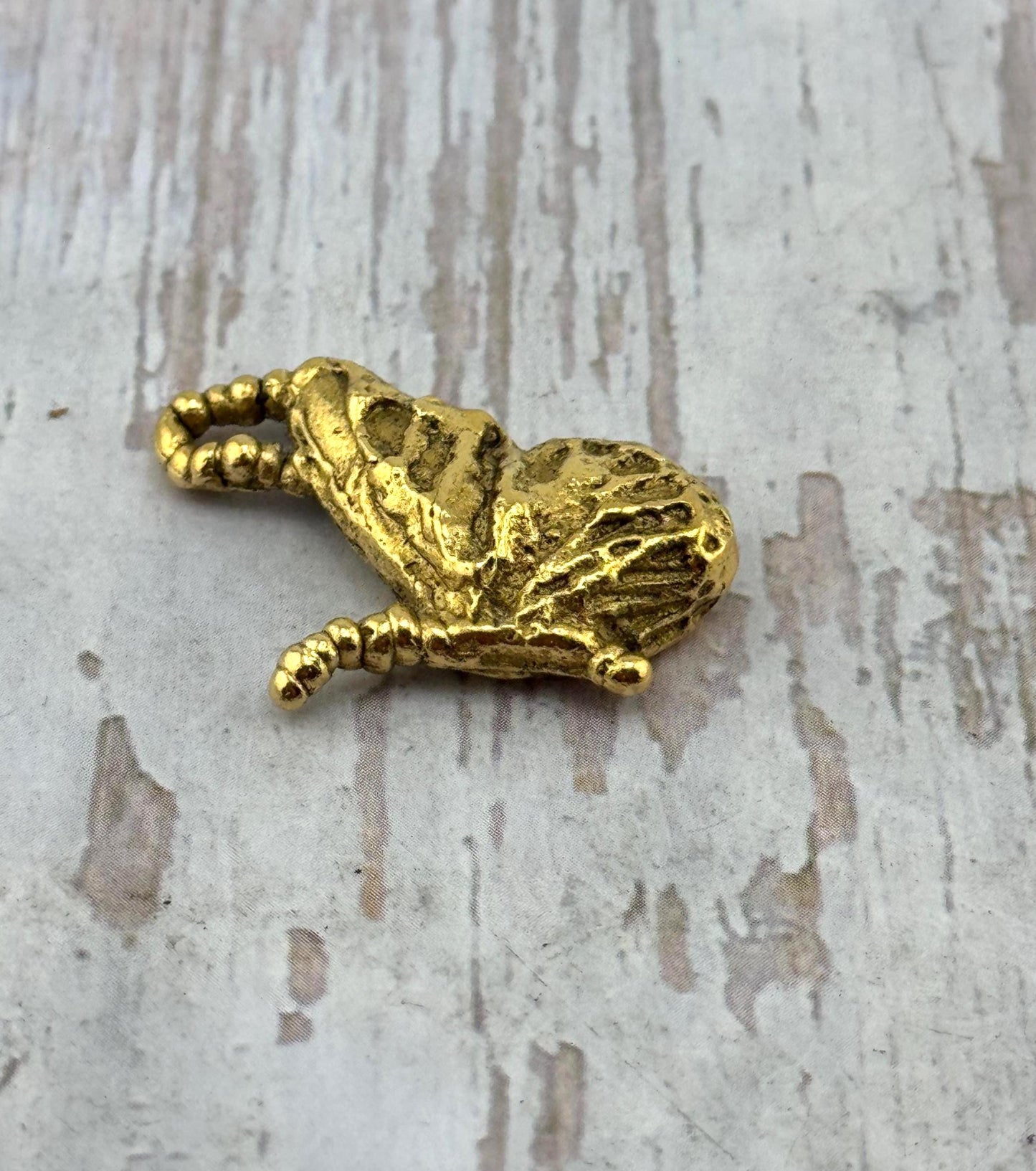 Butterfly Wing Charm, Antiqued 18k Gold Plated - AG116