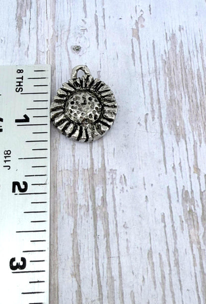 Sunflower Charm, Antiqued Pewter - PT466