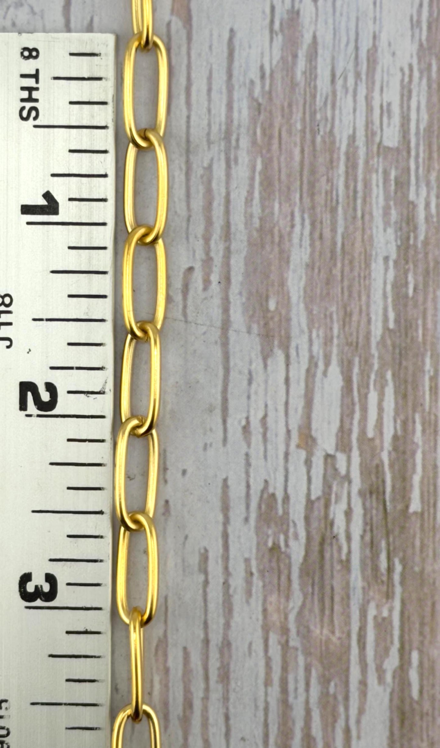 Chaîne longue à maillons, Plaqué or 18 carats satiné - S068-CH