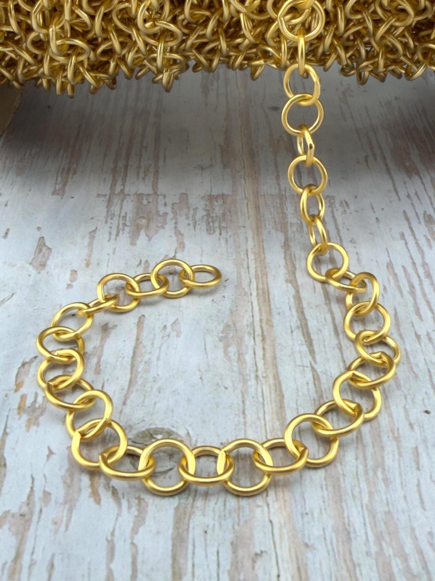 Chaîne maille serpent 10 mm, Plaqué or 18 carats, Finition satinée - S070-CH