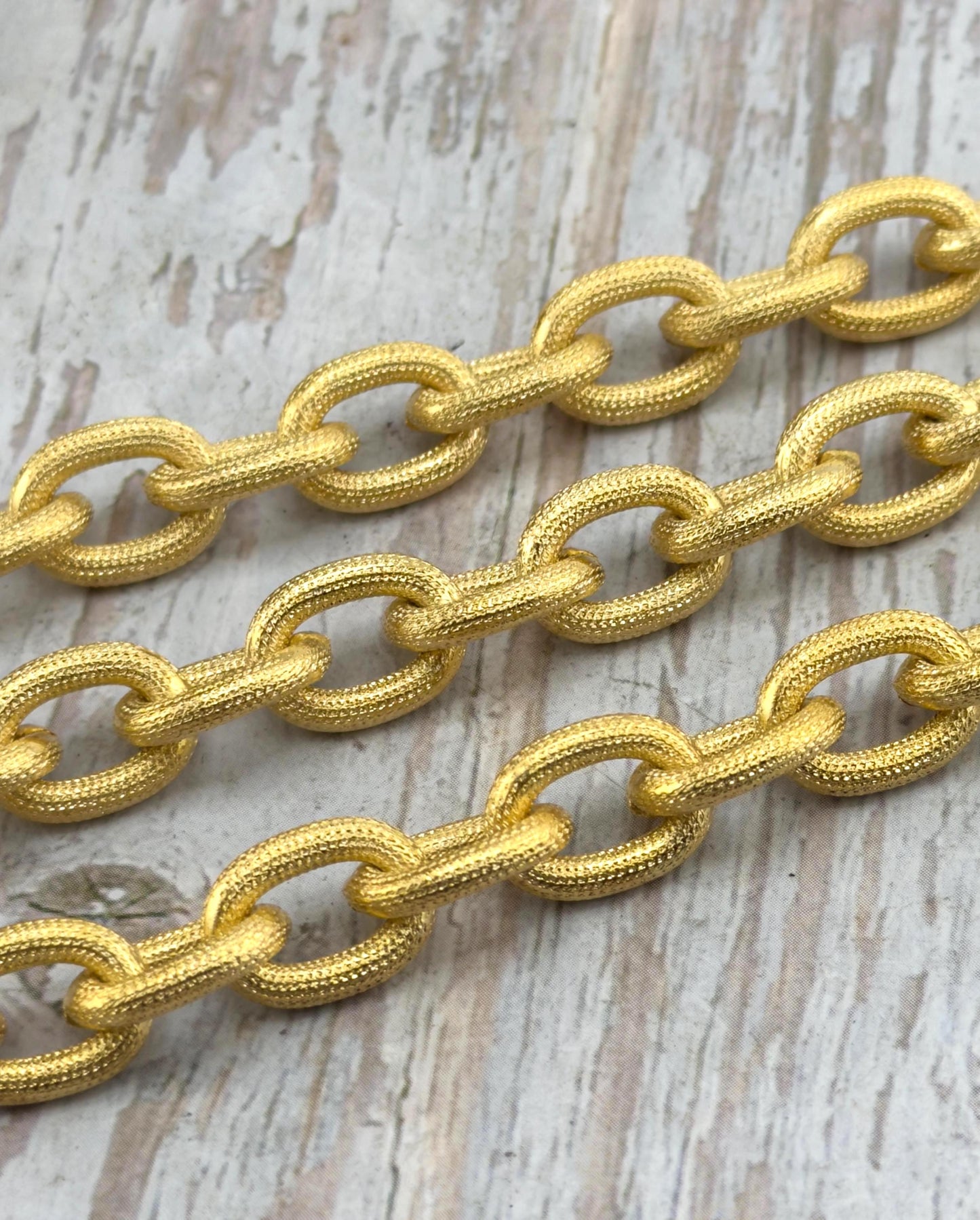 13x10mm Thick Oval Cable Chain, Satin 18k Gold Plated - S076-CH