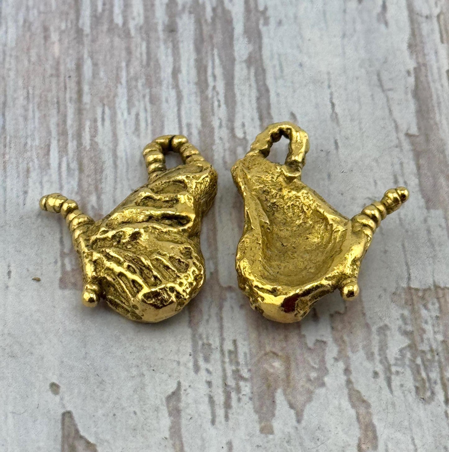 Butterfly Wing Charm, Antiqued 18k Gold Plated - AG116
