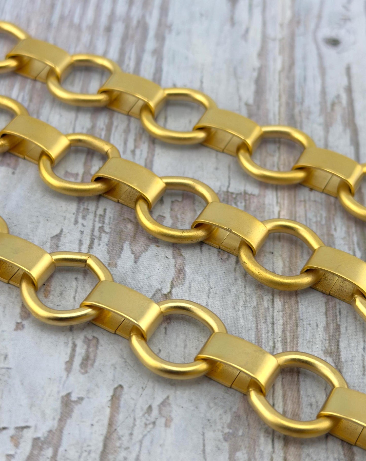 Large Smooth Link Chain, Satin 18k Gold Plated - S071-CH