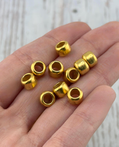 Perles cylindriques grand trou 7mm (lot de 10) - ST548