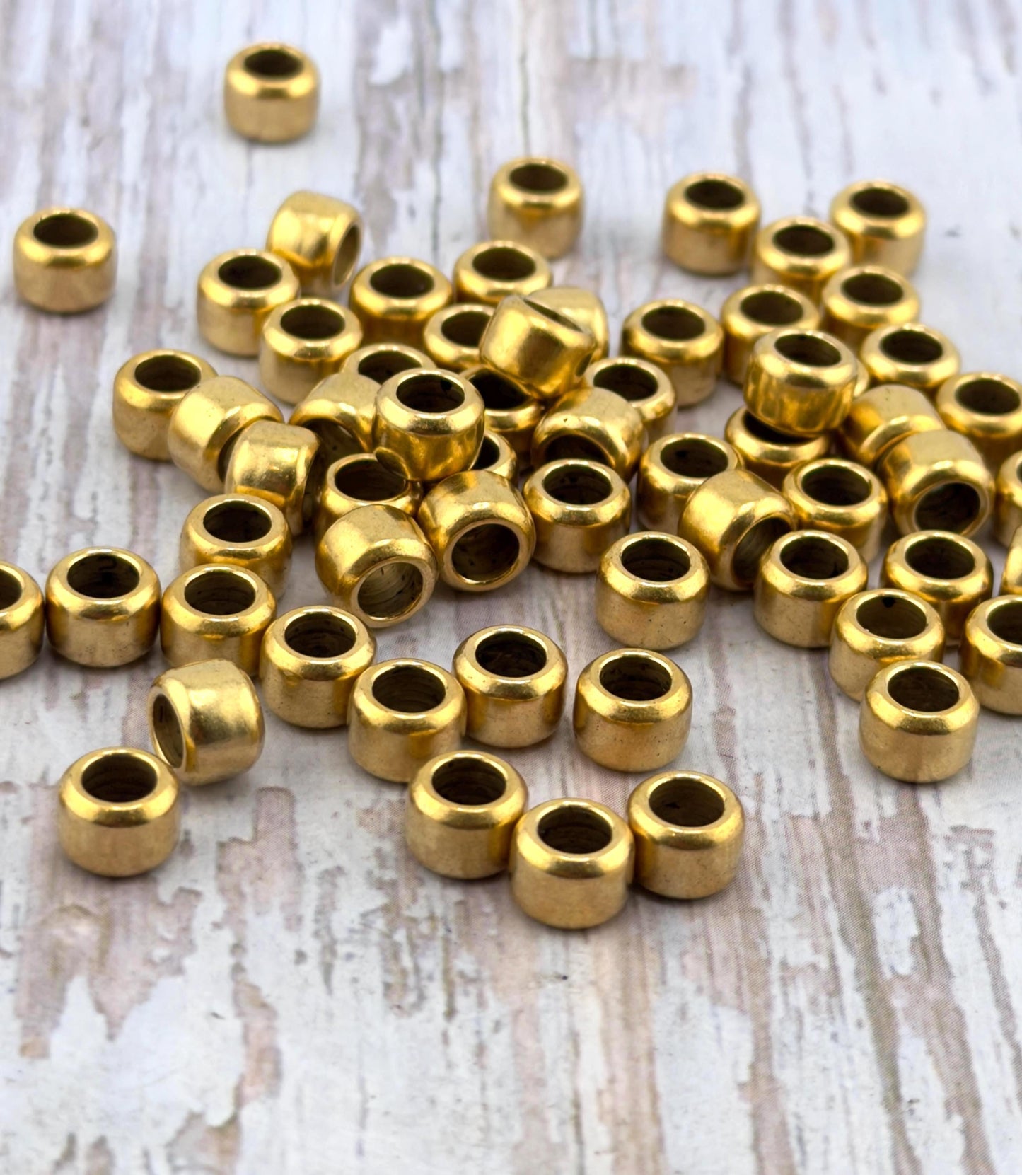 Perles cylindriques grand trou 7mm (lot de 10) - ST548