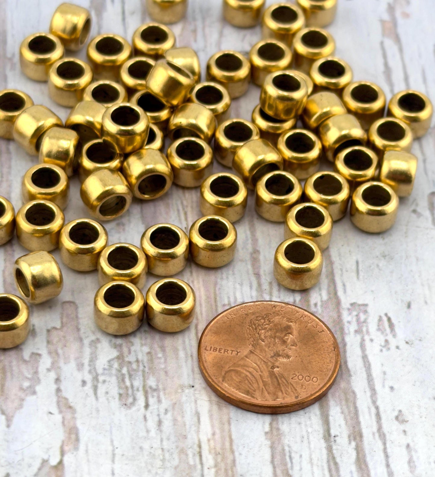 Perles cylindriques grand trou 7mm (lot de 10) - ST548