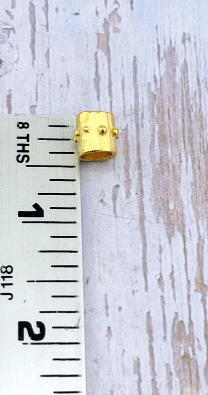 Artisan Dotted Barrel Spacer Beads - ST350
