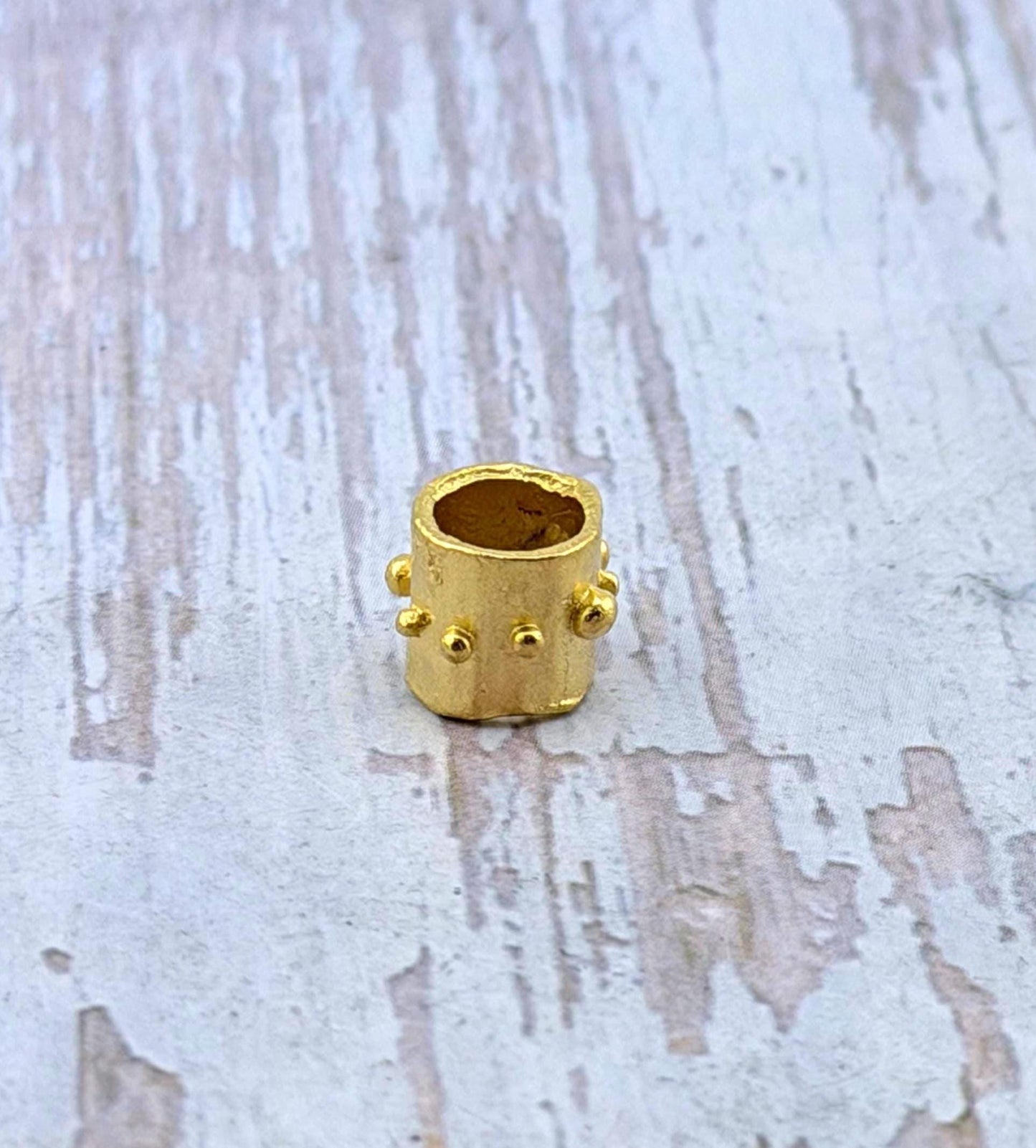 Artisan Dotted Barrel Spacer Beads - ST350